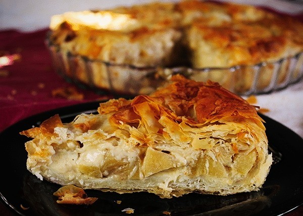 Tarta de manzana con pasta filo