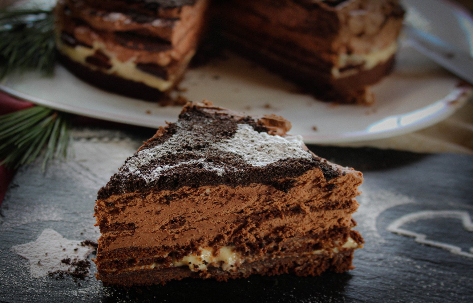 Tarta de trufa de chocolate con galletas Oreo y dulce de leche