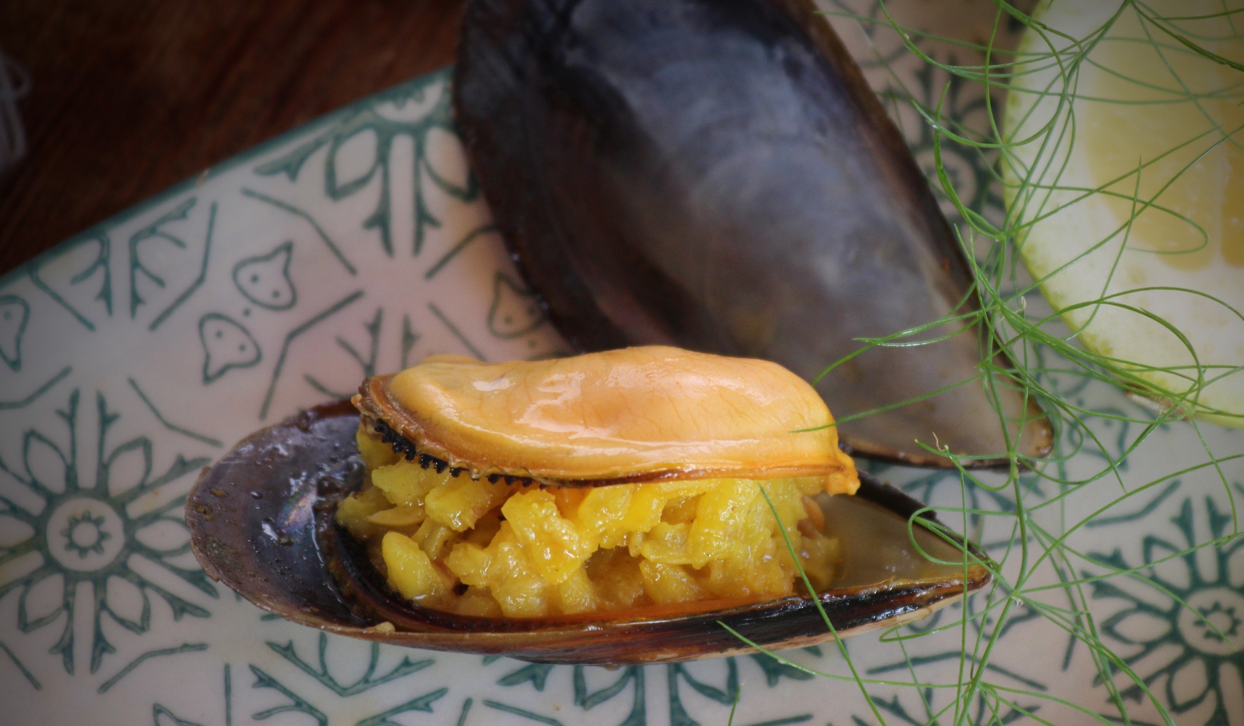 Detalle del relleno aromático para Midye Dolma