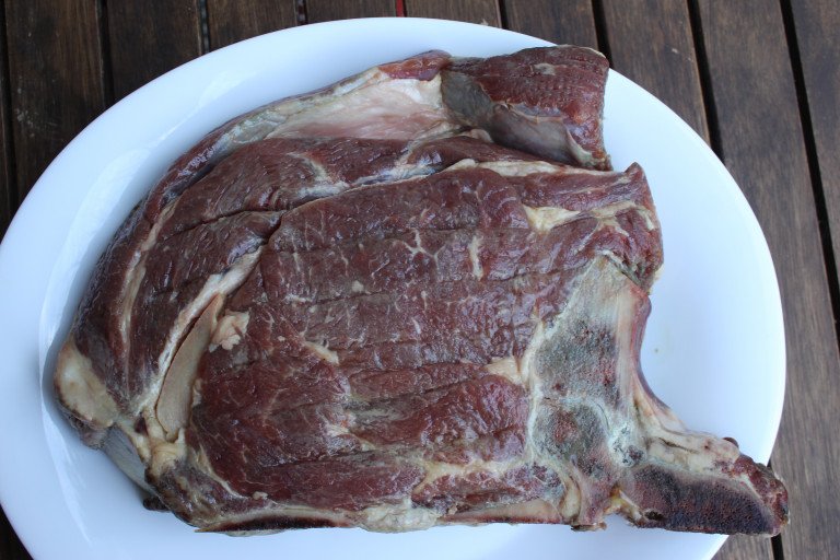 chuletón de ternera madurado a la brasa y al horno, receta profesional